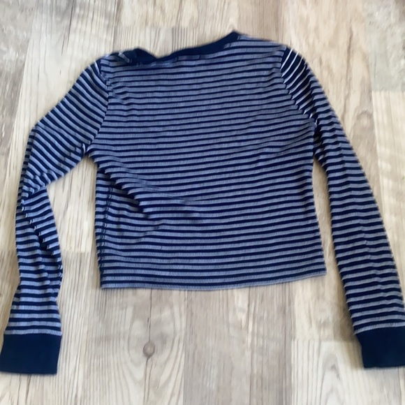 blue and white pin stripped crop top - Picture 3 of 3